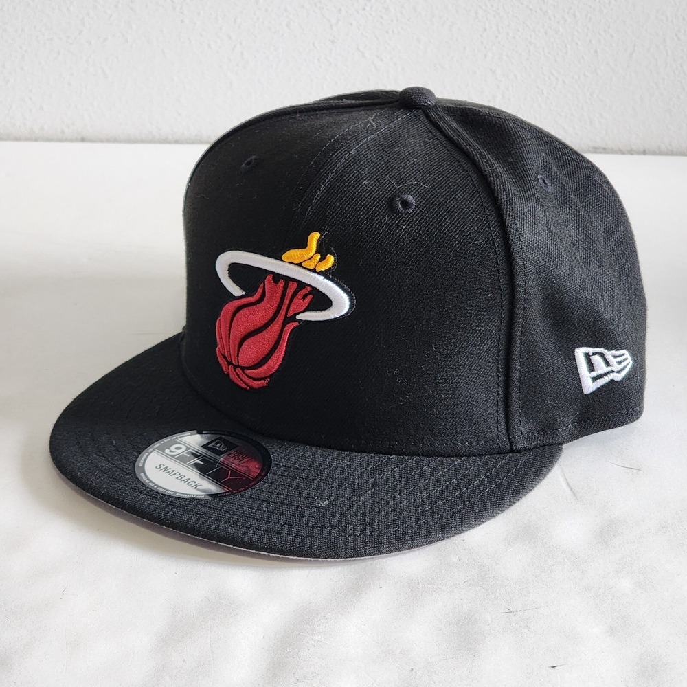 Miami Heat NBA Hat Adult Black New Era‎ 59Fifty Snapback Cap OSFA 70556872